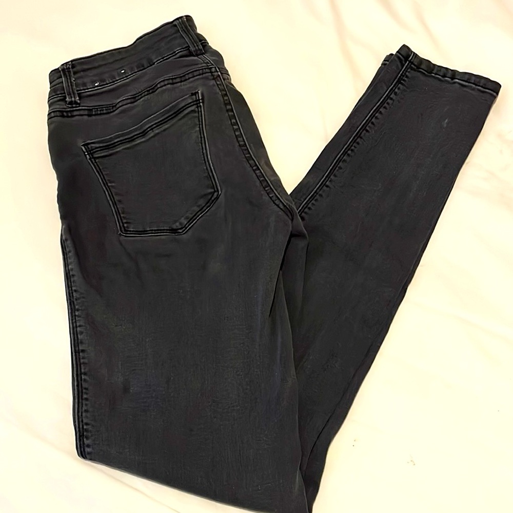 WHBM 00 chic gray black skinny jeans